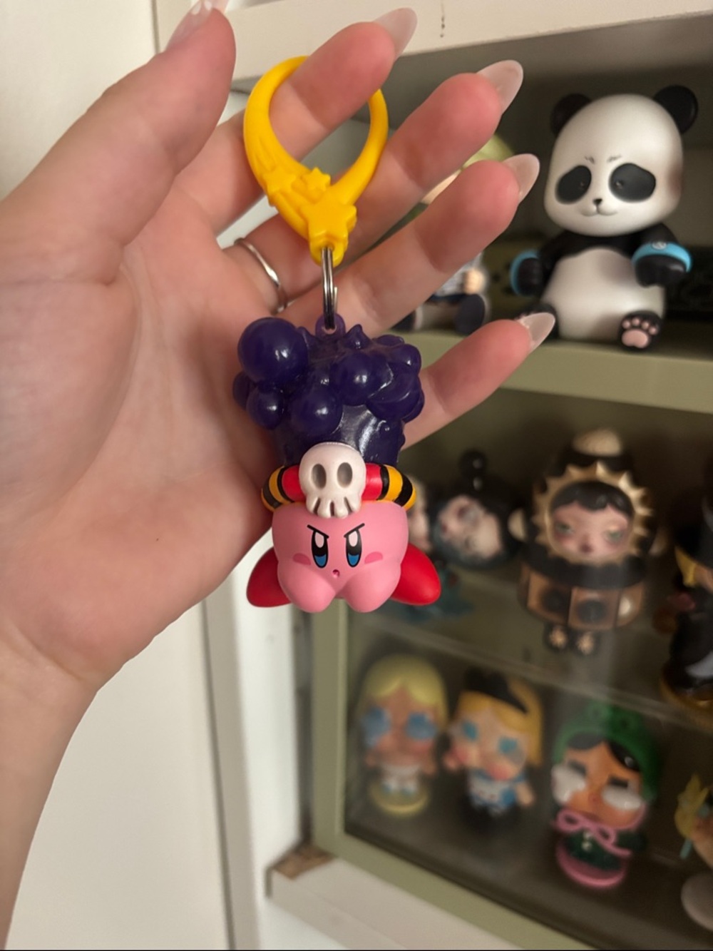 Rare Kirby Figure Keychain - glow-in-the-dark Poison Kirby chase figure